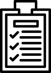 clipboard with checklist linear style icon design vector image