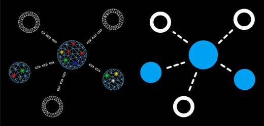 flare mesh network virtual links icon with vector