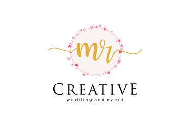 Initial mr feminine logo usable Royalty Free Vector Image