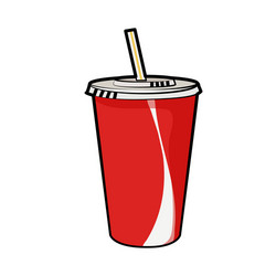Stylized soda or cola in paper cup Royalty Free Vector Image