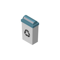 Isolated trash bin isometric garbage container vector