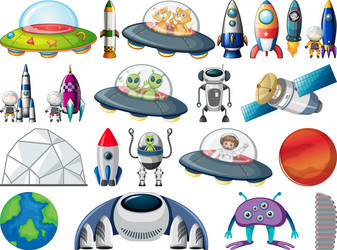 Space Objects and Elements vector image