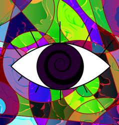 Abstract colored image of eye vector