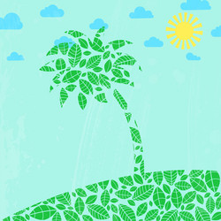 abstract summer background with palm tree vector image
