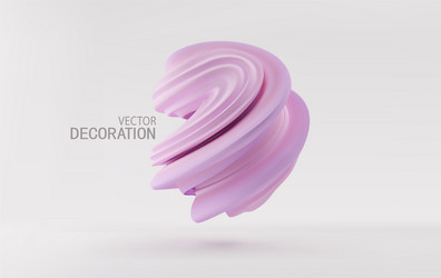 abstract three-dimensional shape in pastel colors vector image