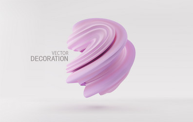 abstract three-dimensional shape in pastel colors vector