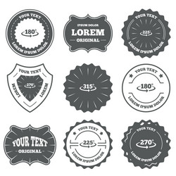 angle degrees icons geometry math signs vector image