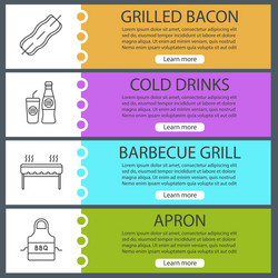 barbecue web banner templates set vector image