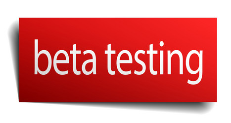 beta testing red paper sign isolated on white vector image