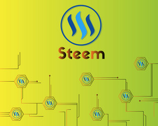 Blockchain steem technology concept background vector