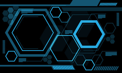 Blue Hexagon Tech Background vector image