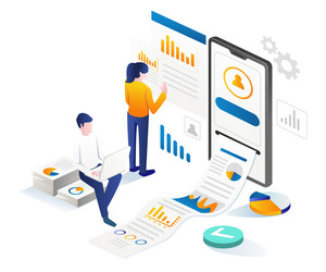 Business Data Analysis Collaboration vector image