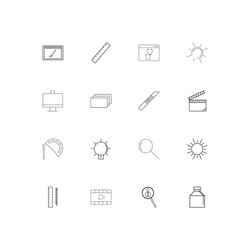 creative process and design simple linear icons vector image