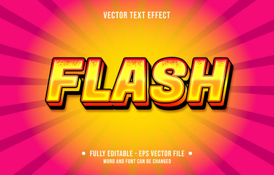 editable text effect gradient flash shiny style vector image