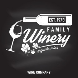 Family Winery Chalk Sign Vector Image
