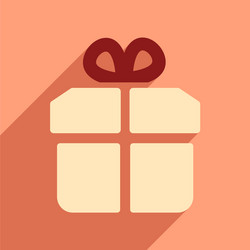 flat web icon with long shadow gift vector image