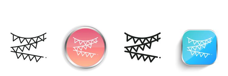 garlands icon thin linear regular and button vector image