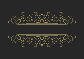 hand drawn decorative border in retro style vector image