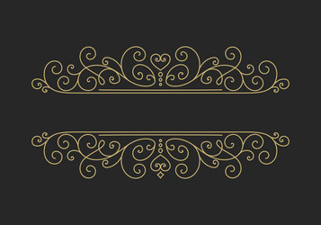 Hand drawn decorative border in retro style vector