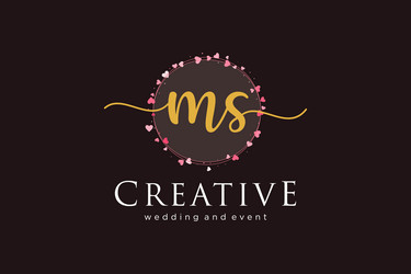 Initial ms feminine logo usable Royalty Free Vector Image