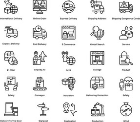 logistic delivery icons set 9 vector image