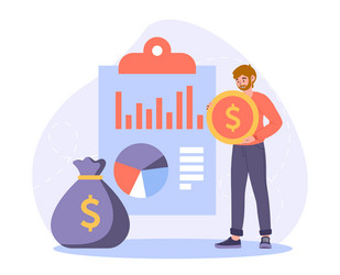 man with charts vector image