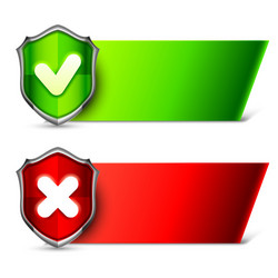 Security banners with shields vector