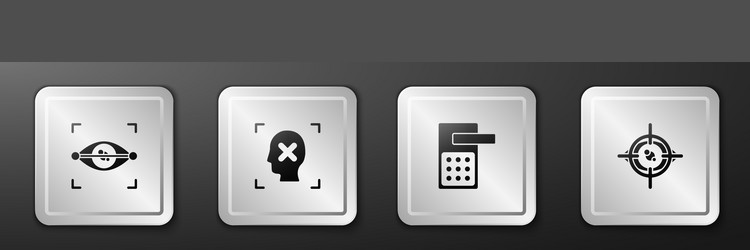 set eye scan rejection face recognition digital vector image