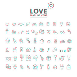 Set of valentines day objects and icon vector