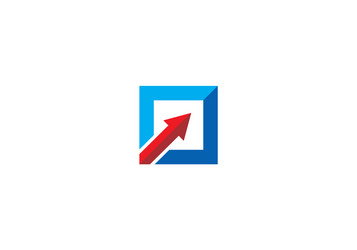 Letter m chart arrow up simple logo Royalty Free Vector