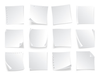 sticky notes set blank note paper sheets vector image