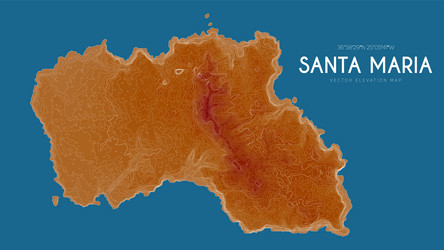 topographic map of santa maria azores islands vector