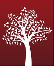tree with hearts vector image