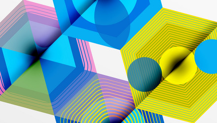 abstract geometric composition overlapping shapes vector image