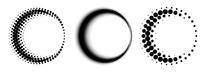 circular patterns made of varying dot sizes vector image