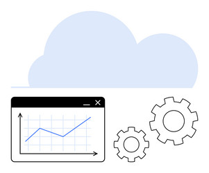 cloud technology with data analysis and process vector image