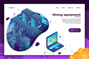 Concept - cryptocurrency mining equipment vector