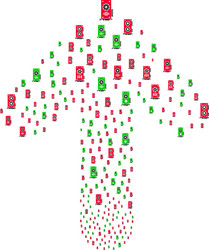 forward navigation arrow figure with video card vector image