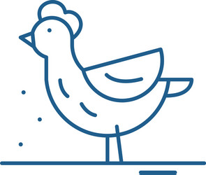 hen line icon concept flat symbol vector