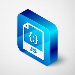 Isometric js file document icon download vector