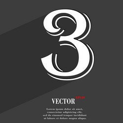 number three icon symbol flat modern web design vector image