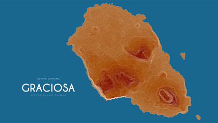 topographic map of graciosa azores islands vector