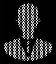 White pixelated manager icon vector