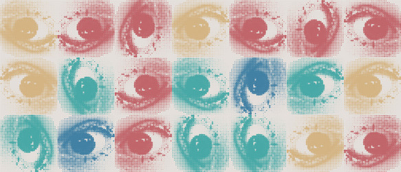 abstract pattern with eyes transition effect vector image