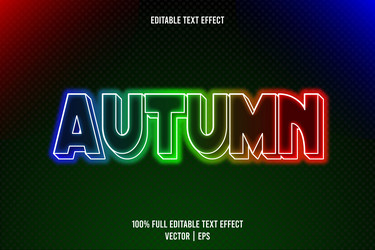 autumn editable text effect 3 dimension emboss vector image