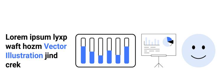 business data analytics with bar graph vector image