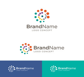 circle tech logo advanced analysis data base vector image
