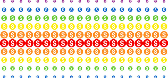 coin shape halftone spectrum pattern vector image