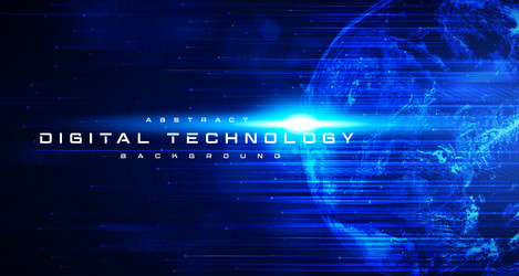 digital technology worldwide global network tech vector