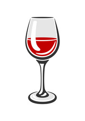 glass with red wine image vector image